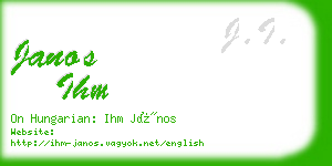 janos ihm business card